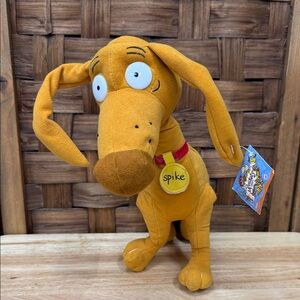 Vintage 2001 Nickelodeon Rugrats Spike Plush Dog Toy - Orange
